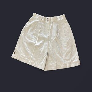 Cream High-Waisted Shorts